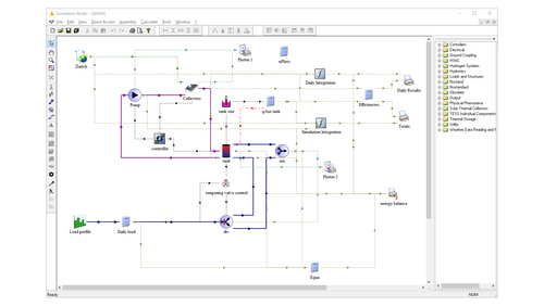 Grafik, Screenshot aus dem Tool TRNSYS Transsolar